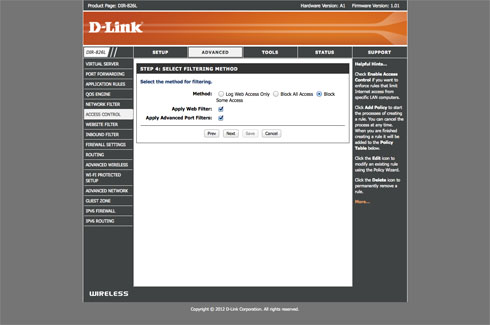 D-Link DIR-826L - Funkcje bezpieczeństwa sieci LAN i WAN