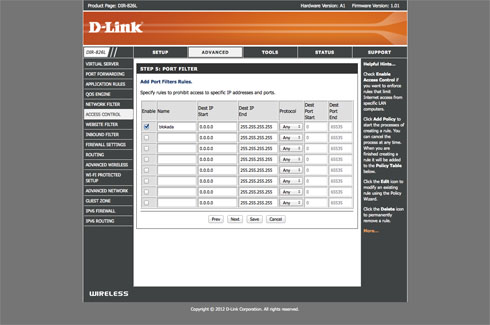 D-Link DIR-826L - Funkcje bezpieczeństwa sieci LAN i WAN