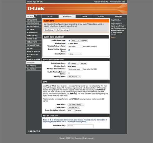 D-Link DIR-826L - Funkcje sieci bezprzewodowej