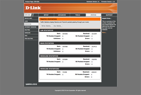 D-Link DIR-826L - Funkcje informacyjne i administracyjne
