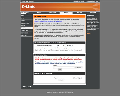 D-Link DIR-826L - Funkcje informacyjne i administracyjne