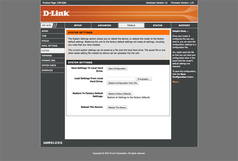 D-Link DIR-826L - Funkcje informacyjne i administracyjne