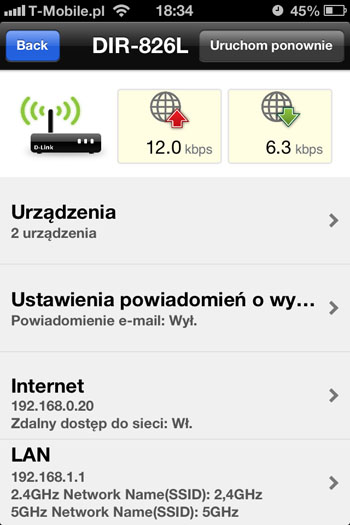 D-Link DIR-826L - Funkcje informacyjne i administracyjne