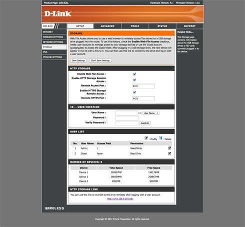 D-Link DIR-826L - Funkcje informacyjne i administracyjne